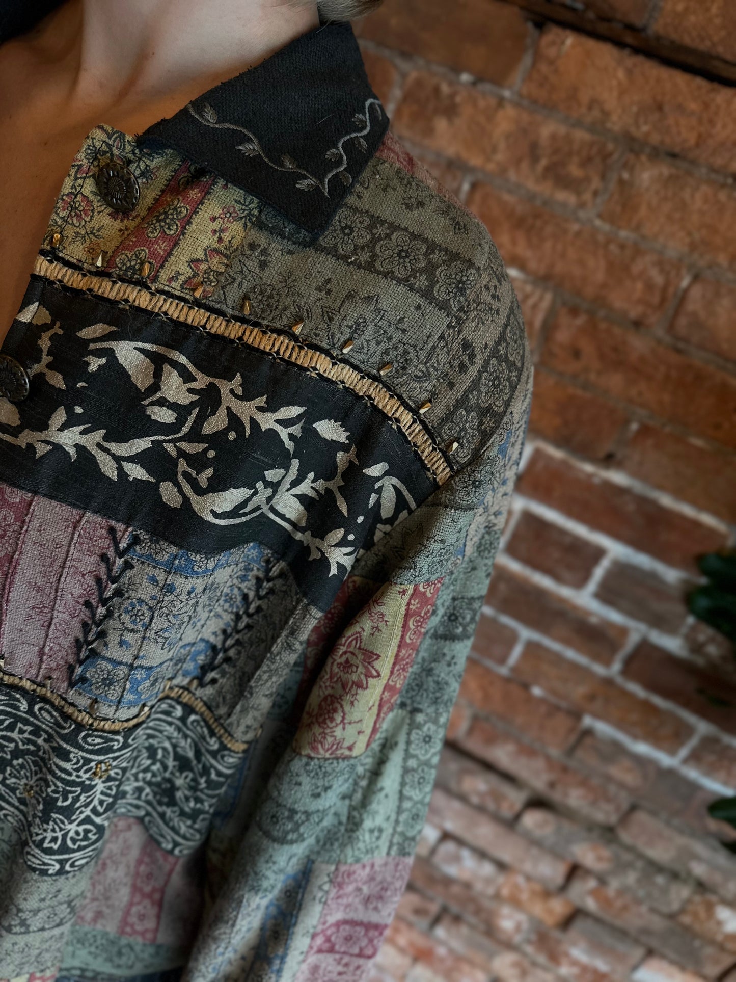 Vintage Sandy Starkman Silk Patchwork Jacket