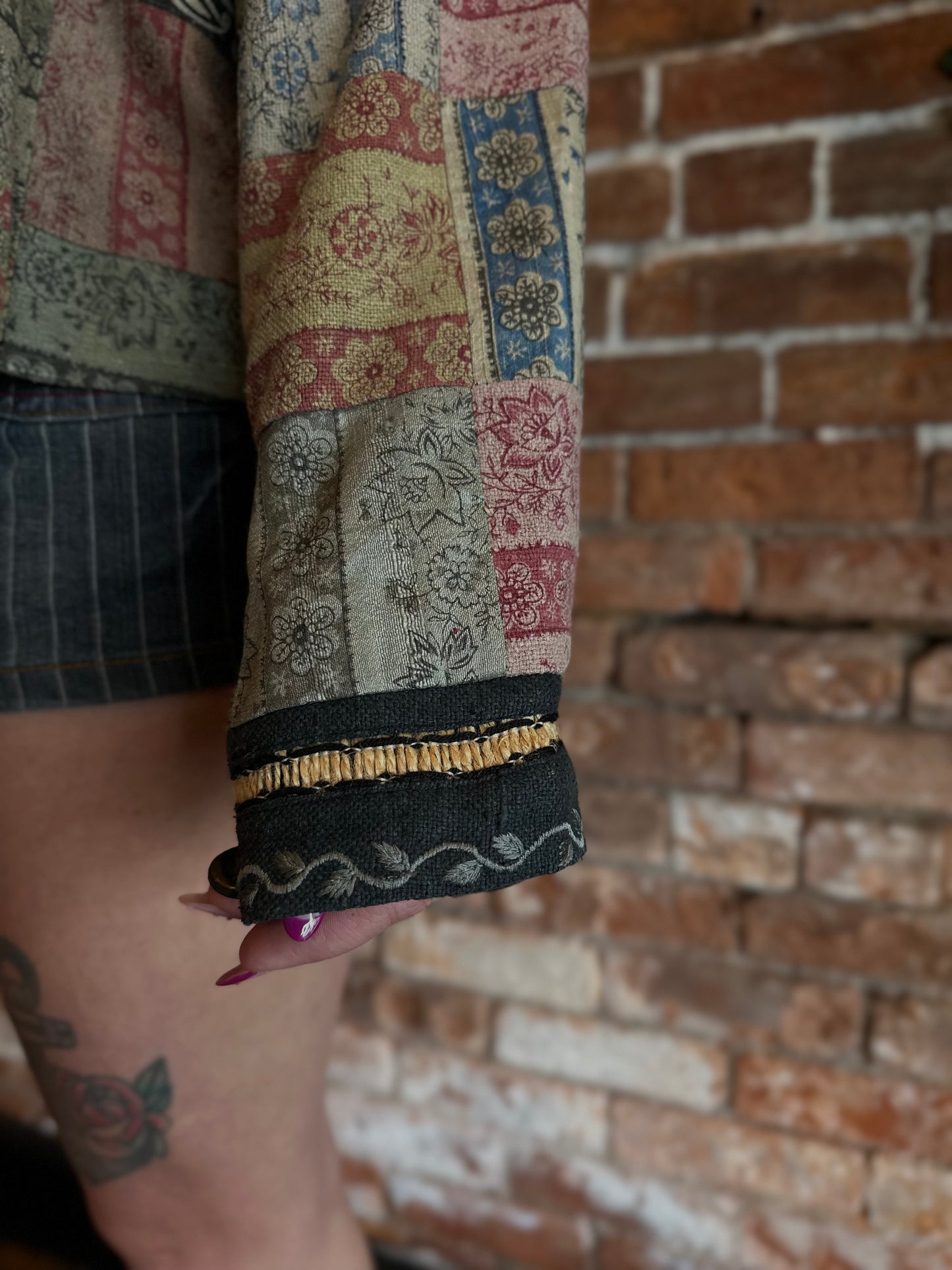 Vintage Sandy Starkman Silk Patchwork Jacket