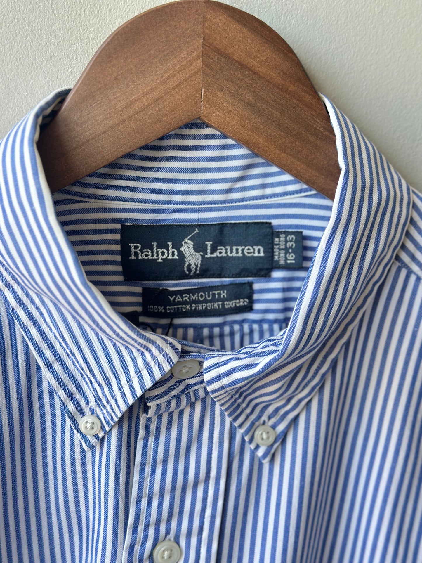 Blue Striped Structured Ralph Lauren Botton Down