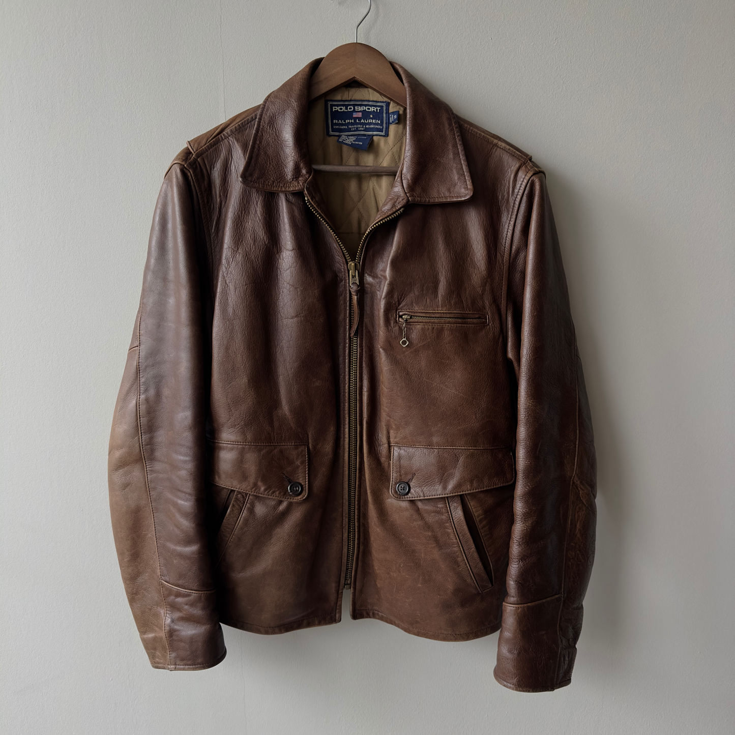 1990’s Brown Leather Polo Moto Jacket