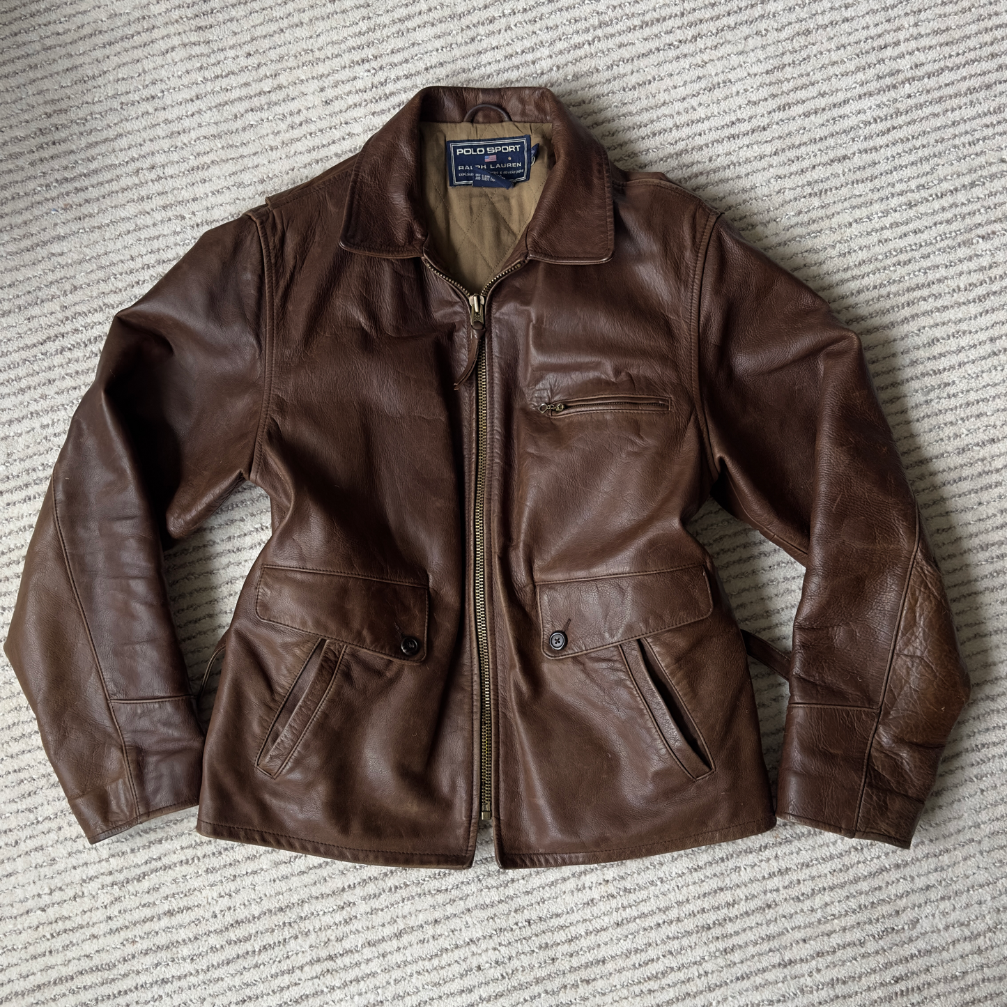 1990’s Brown Leather Polo Moto Jacket