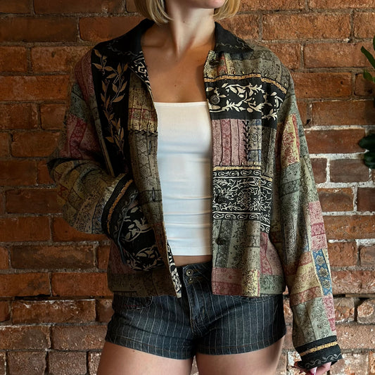 Vintage Sandy Starkman Silk Patchwork Jacket