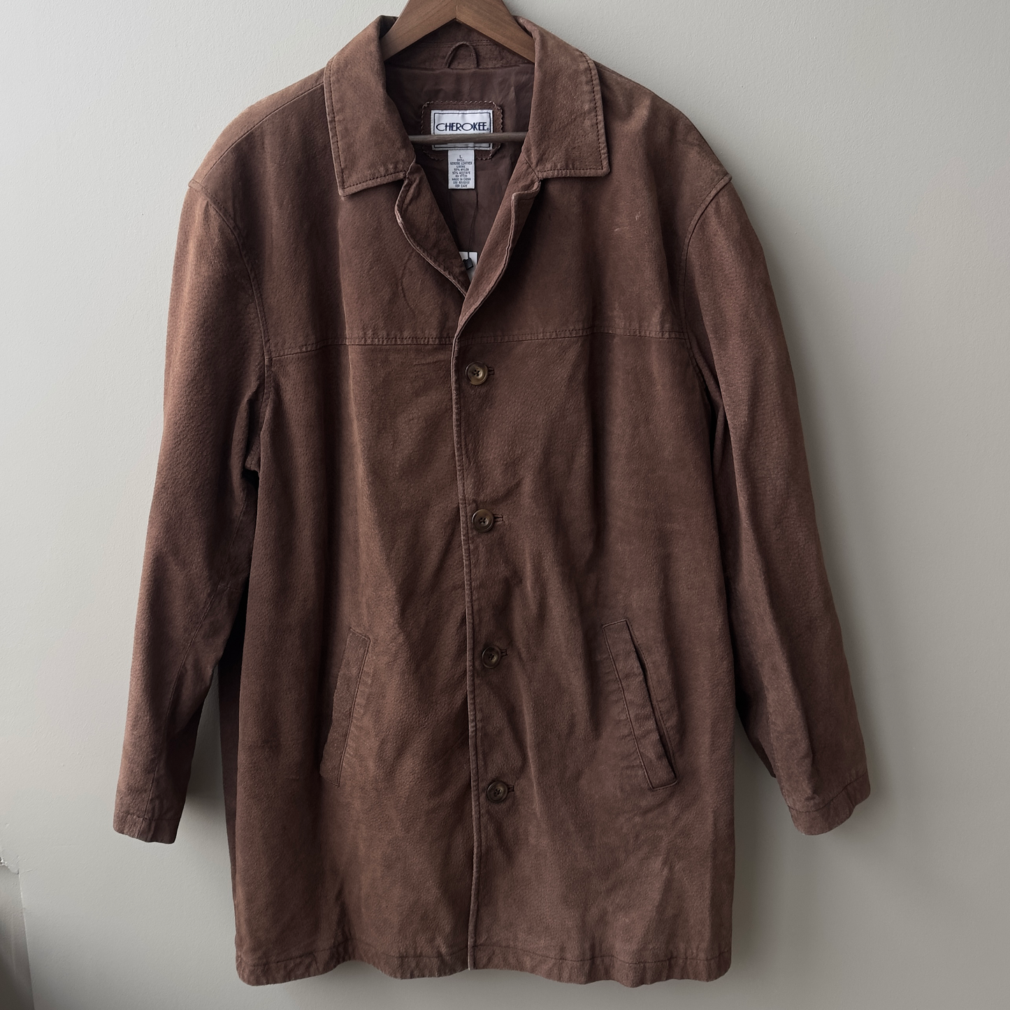 Brown Suede CHEROKEE Mid-Length Jacket