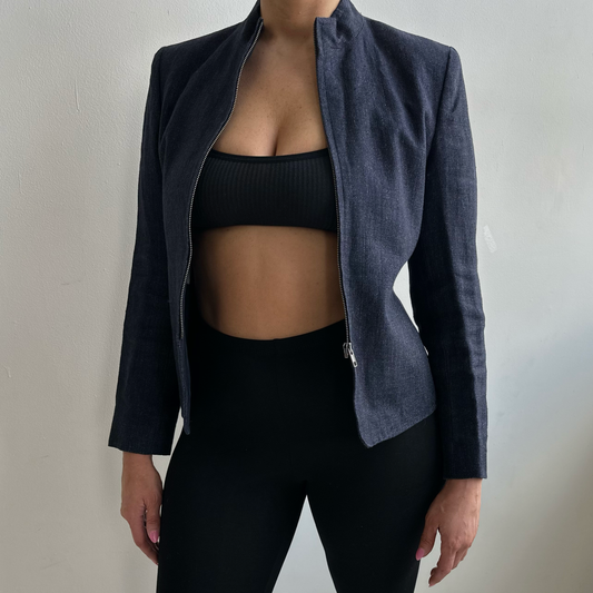 Indigo Linen Women’s Blazer Jacket