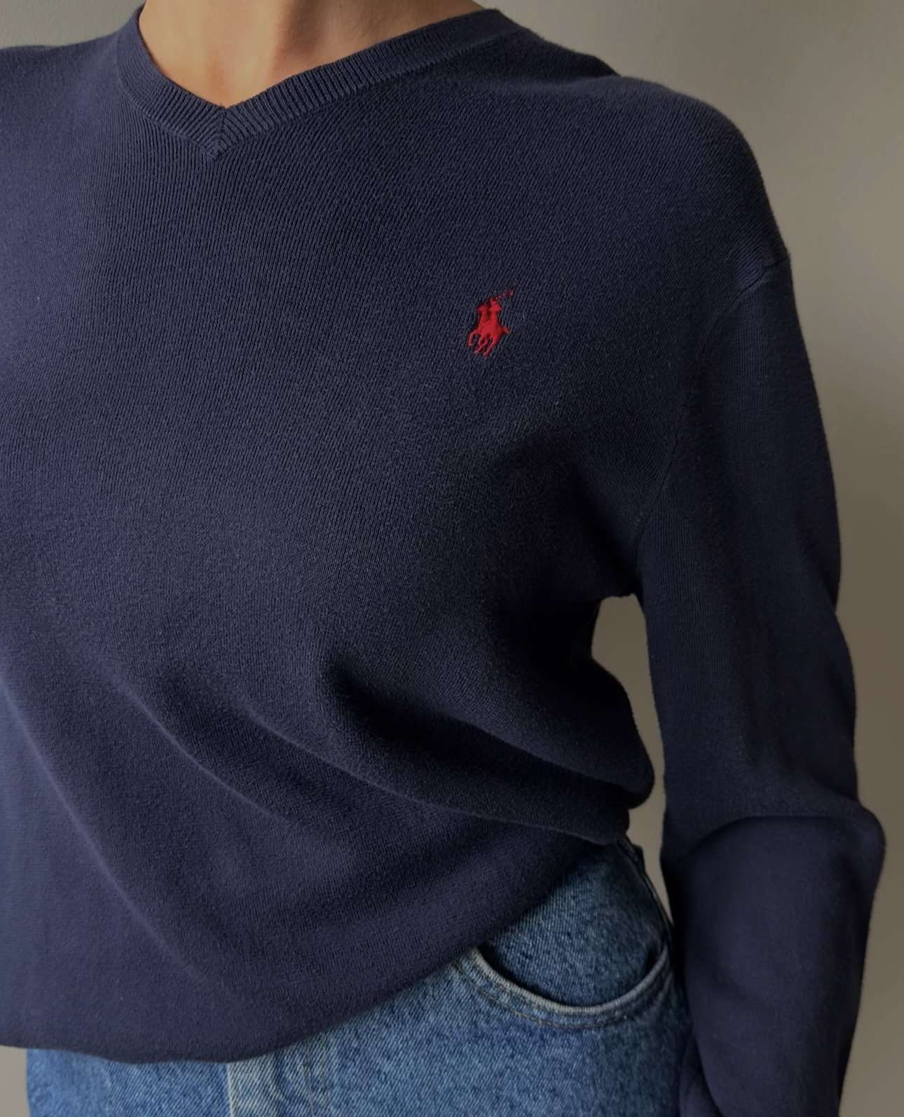 Polo Ralph Lauren Navy V-Neck Sweater