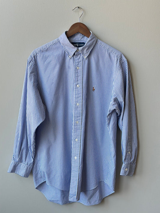 Blue Striped Structured Ralph Lauren Botton Down