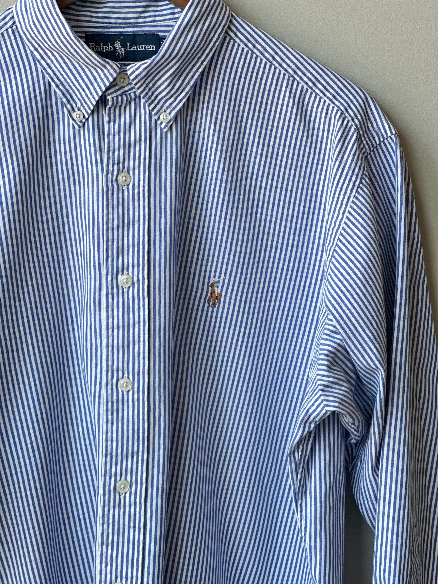Blue Striped Structured Ralph Lauren Botton Down