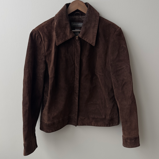 Vintage Banana Republic Chocolate Suede Zip Jacket