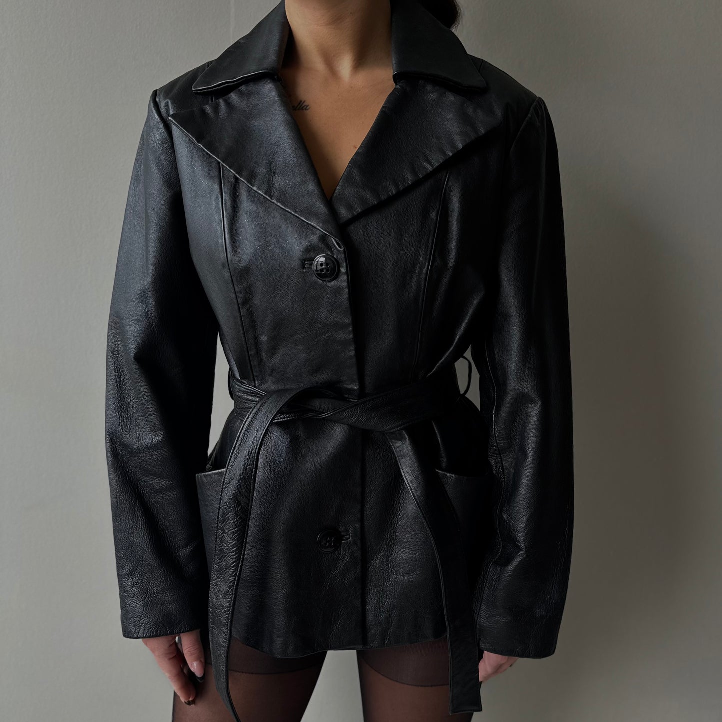 Vintage Belted Leather Jacket