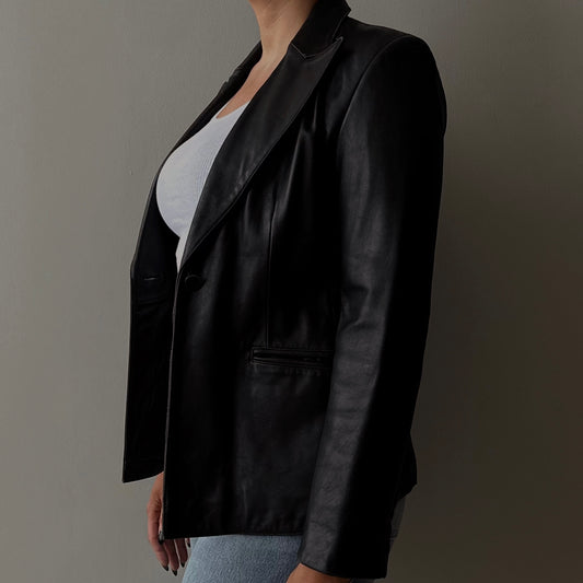 Vintage Anne Klein Leather Blazer