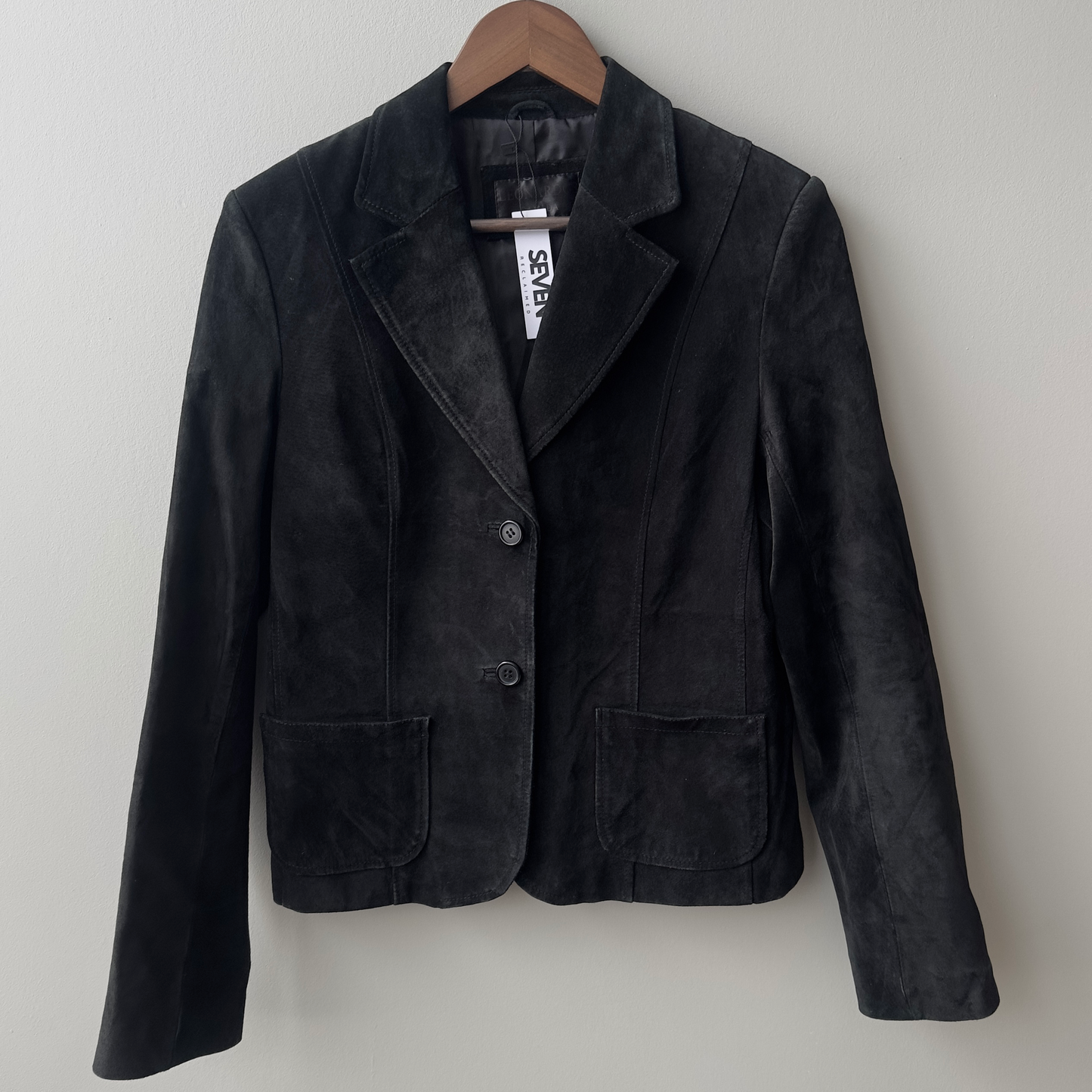 Black Vintage Suede Blazer Jacket