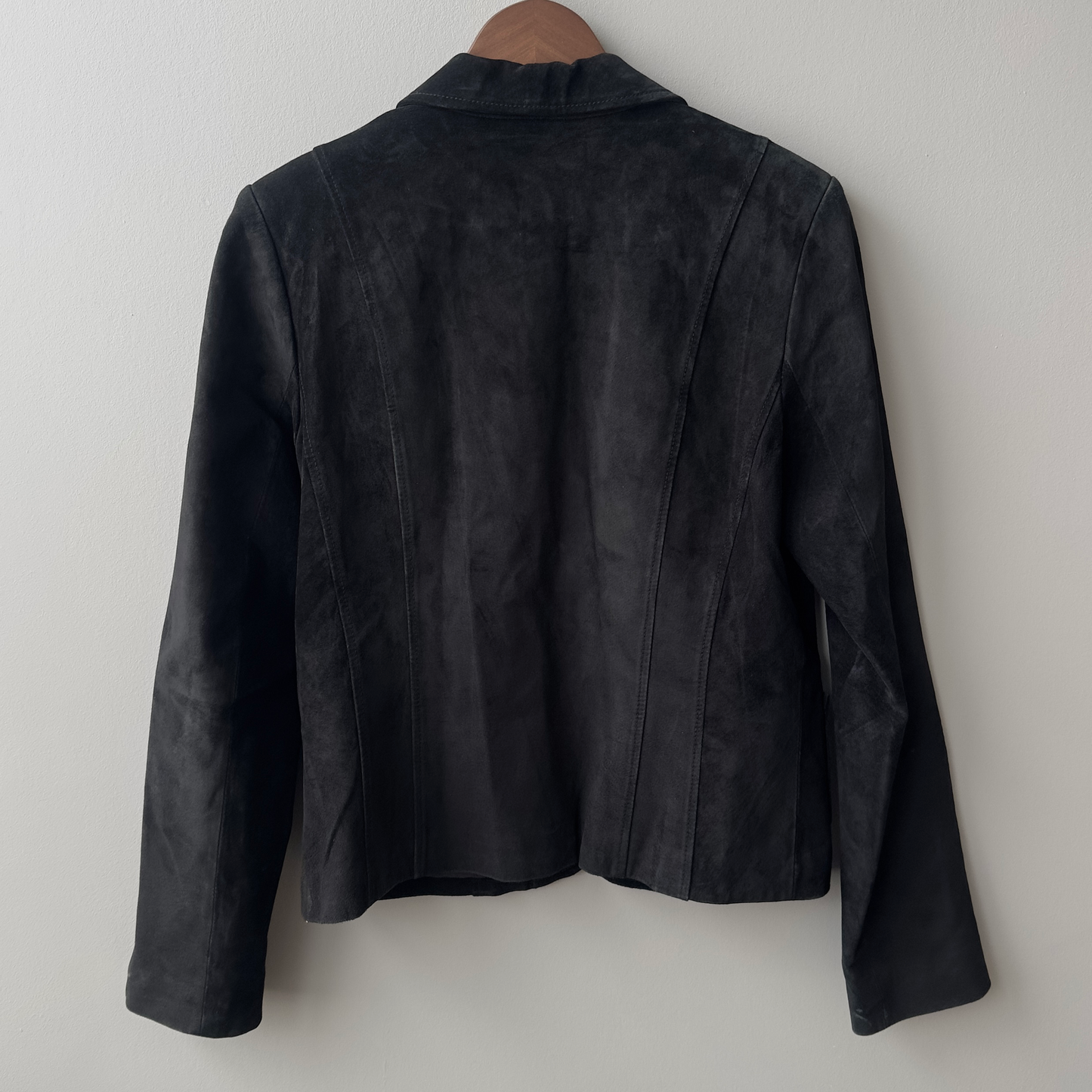 Black Vintage Suede Blazer Jacket