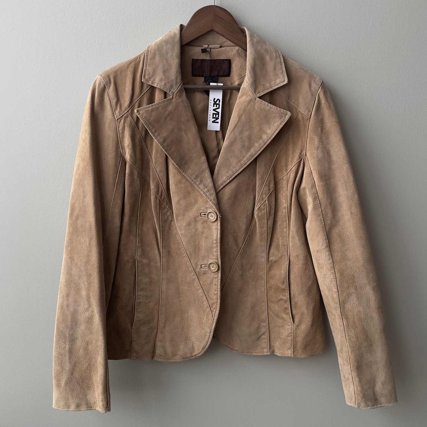 Khaki Vintage SIENA Suede Western Blazer Jacket